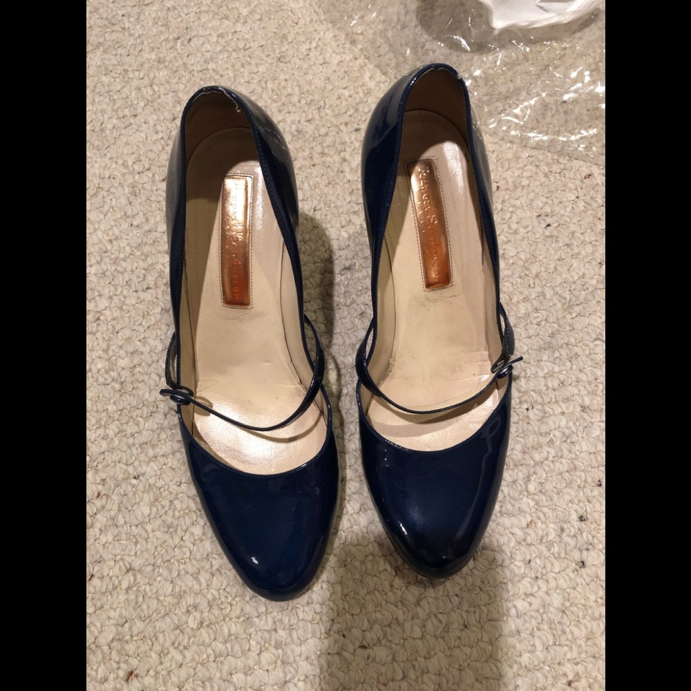 Navy Patent Leather Heel
